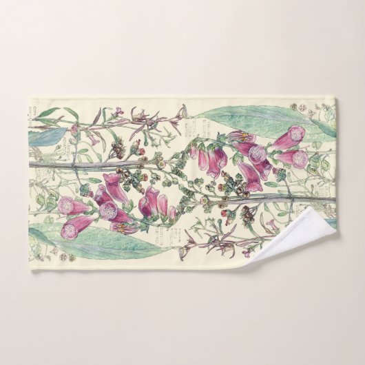 植物のヴィンテージのFoxgloveの花のBathタオルセット バスタオルセット (ハンドタオル)