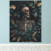 植物の中の骸骨 キャンバスプリント (インサイチュ (ウッドフロア))