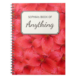 植物の写真のパーソナライズな赤い庭ユリ ノートブック