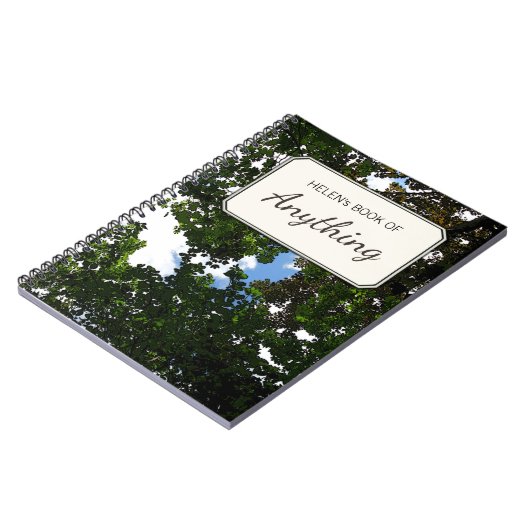 植物の写真の原動力となるパーソナライズなラベル ノートブック (左側)