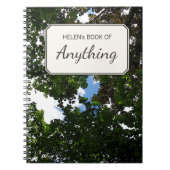 植物の写真の原動力となるパーソナライズなラベル ノートブック (正面)