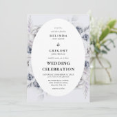 植物の冬の葉の結婚式招待状 招待状 (スタンド正面)