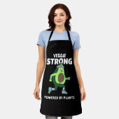 植物の力で強くなる Veggie Strong エプロン (着用した状態)