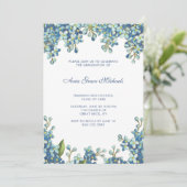 植物の卒業のパーティの招待状の青 招待状 (スタンド正面)