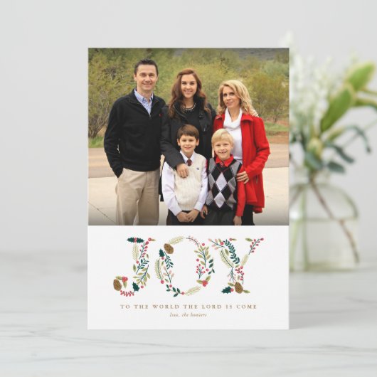 植物の喜びのクリスマス写真の挨拶 シーズンカード (スタンド正面)
