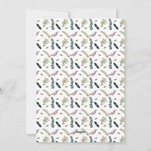 植物の喜びのクリスマス写真の挨拶 シーズンカード (裏面)