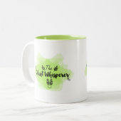 植物の囁くものを植える抽象的で新しい緑 ツートーンマグカップ (正面左)