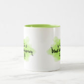 植物の囁くものを植える抽象的で新しい緑 ツートーンマグカップ (中央)