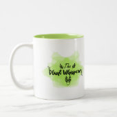 植物の囁くものを植える抽象的で新しい緑 ツートーンマグカップ (左)