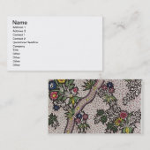 植物の型枠および蛇行したribboの織物のデザイン 名刺 (正面/裏面)