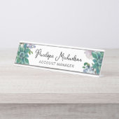 植物の多肉植物 カールタイプ 名前と称号 デスクネームプレート (正面)