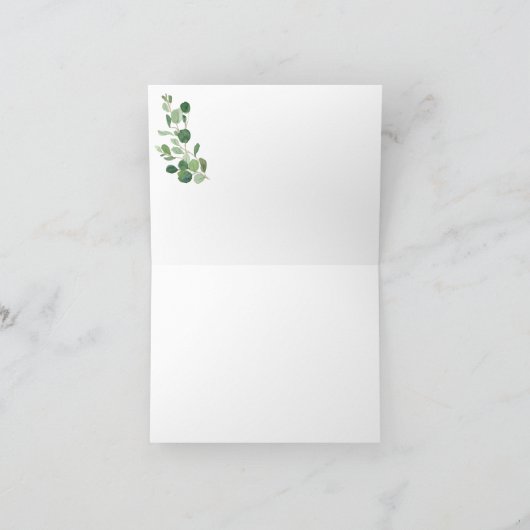 植物の夢の素朴な緑の草木のサンキューカード サンキューカード (内部)