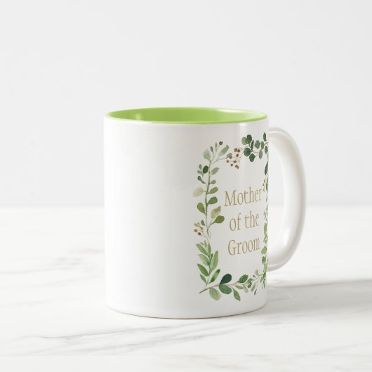 植物の夢の緑は新郎の母に|を残します ツートーンマグカップ (正面右)