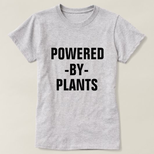植物の女性のビーガンのワイシャツによって動力を与えられる Tシャツ (デザイン正面)