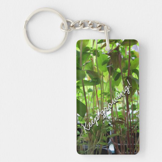 植物の実生植物は成長を保ちます キーホルダー (正面)