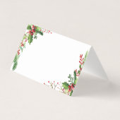 植物の席札　赤と緑の水彩画 (裏面)