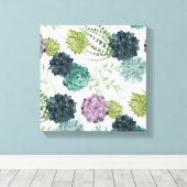 植物の幸福コレクション多肉性パターン5 キャンバスプリント (インサイチュ (ウッドフロア))