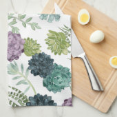 植物の幸福コレクション多肉性パターン キッチンタオル (四つ折り)
