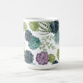 植物の幸福コレクション多肉性パターン コーヒーマグカップ (中央)