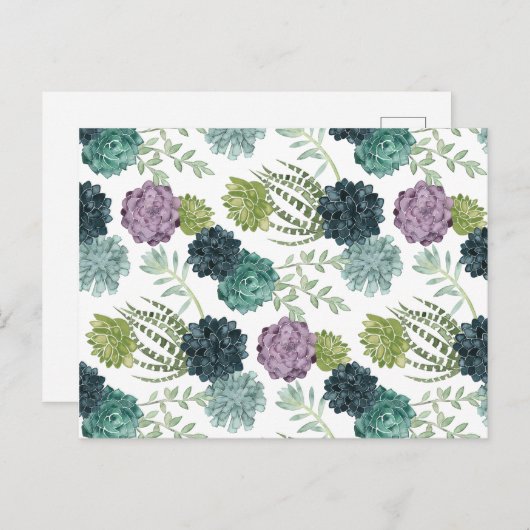 植物の幸福コレクション多肉性パターン ポストカード (正面/裏面)
