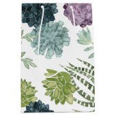 植物の幸福コレクション多肉性パターン ミディアムペーパーバッグ (正面)