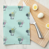 植物の幸福コレクション |多肉類 キッチンタオル (四つ折り)