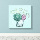 植物の幸福コレクション |多肉類 キャンバスプリント (インサイチュ (ウッドフロア))