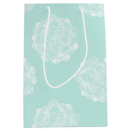 植物の幸福|のパステル調の水気が多いパターン ミディアムペーパーバッグ (正面)