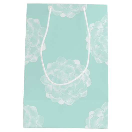 植物の幸福|のパステル調の水気が多いパターン ミディアムペーパーバッグ (裏面)