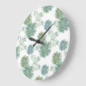 植物の幸福|の水気が多いパターン ラージ壁時計 (傾斜)