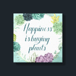 植物の幸福 |ハパインズ買は植物 キャンバスプリント<br><div class="desc">この楽しむ新鮮なクリエイティブ多肉性タイポグラフィデザインを強化し、世界にあなたに追加する製品またはワラールピース上のまわりに。アーティスト： Grace Popp</div>
