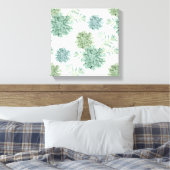 植物の幸福 |多肉性パターン キャンバスプリント (インサイチュ (寝室))