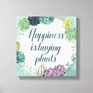 植物の幸福 Happinesは植物を買っています キャンバスプリント