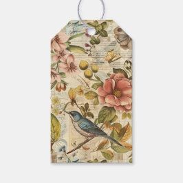 植物の幻想コラージュ スクラップブック用紙 ギフトタグ