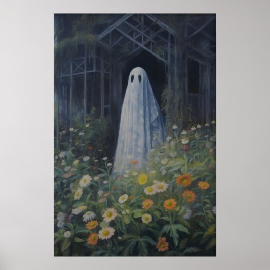 植物の幽霊アートプリント アンティーク温室 ポスター (正面)