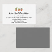 植物の庭のポットの移動アナウンス挿入カード 名刺 (正面/裏面)