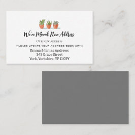 植物の庭のポットの移動アナウンス挿入カード 名刺