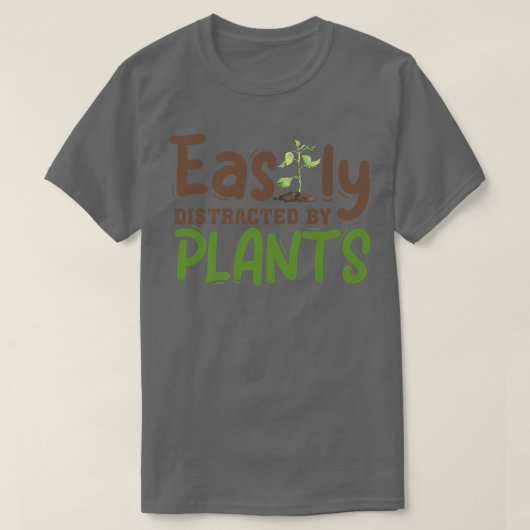 植物の庭師ガーデニングガーに容易に気を取られる Tシャツ (デザイン正面)