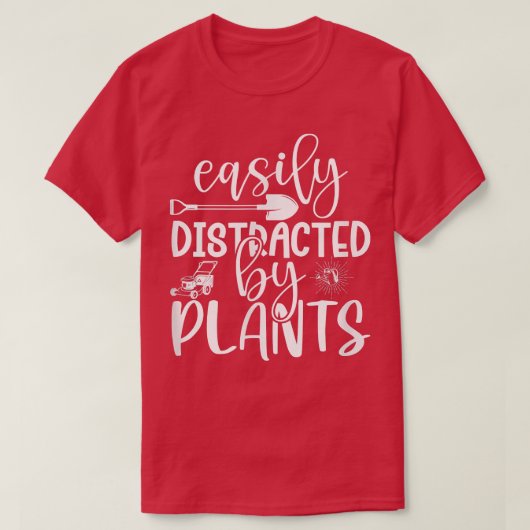 植物の庭師ガーデニングガーに容易に気を取られる Tシャツ (デザイン正面)
