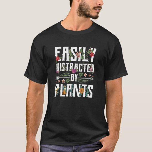 植物の庭師ガーデニングガーに容易に気を取られる Tシャツ (正面)