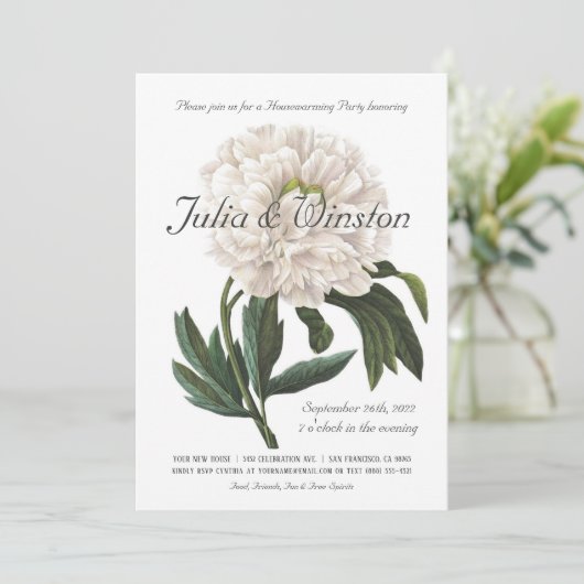 植物の引っ越し祝いパーティーのパーティの招待状|のヴィンテージ 招待状 (スタンド正面)