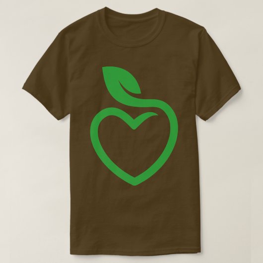 植物の心拍おもしろいベジタリアン世界ビーガン日G Tシャツ (デザイン正面)