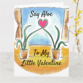 植物の恋人のバレンタイン、私の小さなことにアロエ言う カード (黄色い花)