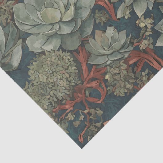 植物の恋人の多肉植物のパターン 薄葉紙 (詳細)