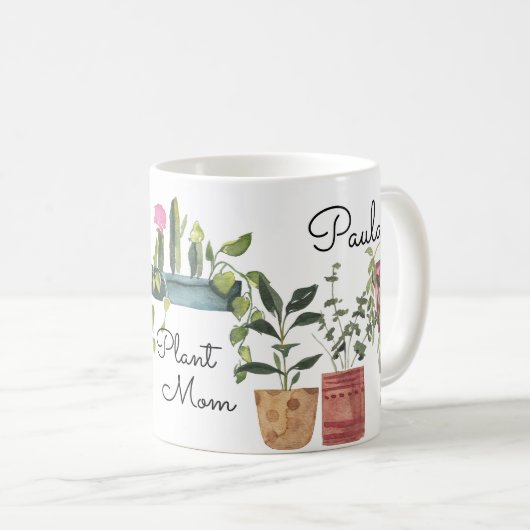 植物の恋人の水彩画の植物の芸術のコーヒー・マグ コーヒーマグカップ (正面右)