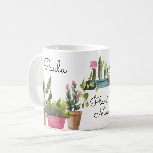 植物の恋人の水彩画の植物の芸術のコーヒー・マグ コーヒーマグカップ (正面左)