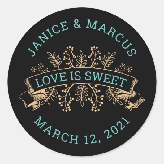 植物の愛は甘いステッカー ラウンドシール (正面)