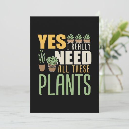 植物の愛好家すべての植物が本当に必要 サンキューカード (スタンド正面)