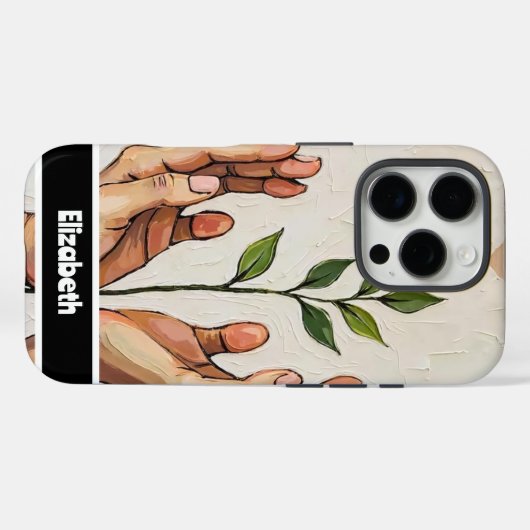 植物の成長を受け入れる手デザイン Case-Mate iPhoneケース (裏面 (横))