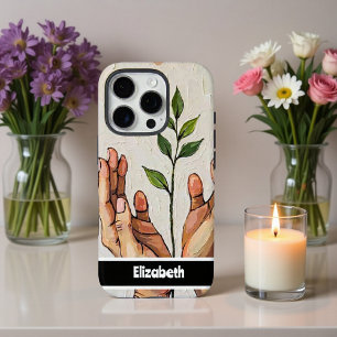 植物の成長を受け入れる手デザイン iPhone 16 PROケース